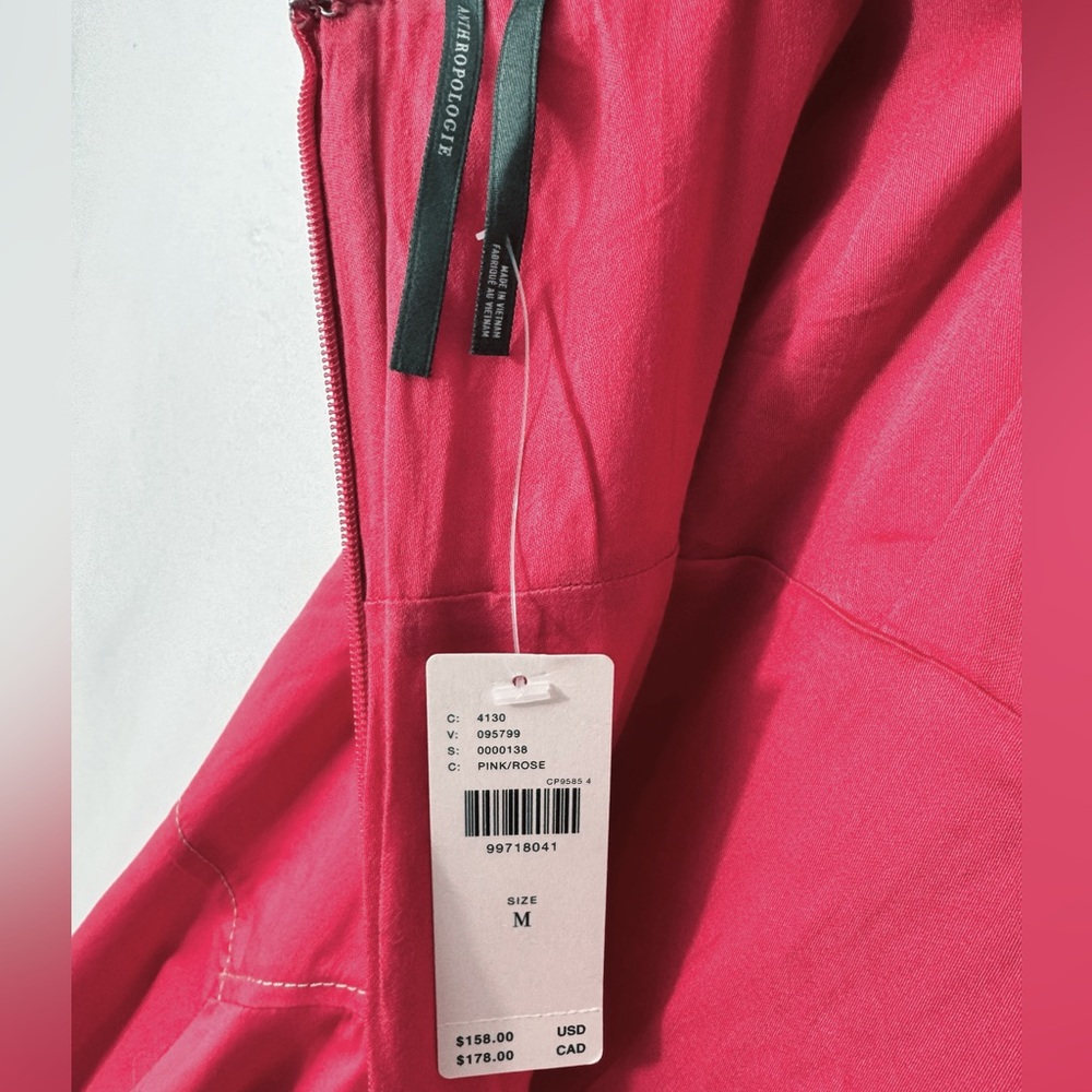 Anthropologie Drop-Waist A-Line Pink Mini Dress Medium NWT - Picture 10 of 12